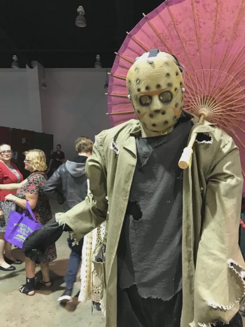 Jason Vorhees with asian umbrella